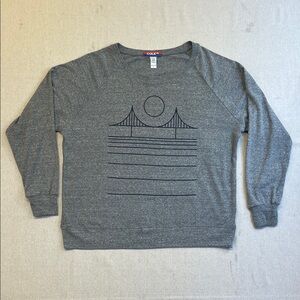 CULK USA Lightweight Gray Graphic Pullover Sweatshirt Size L NWT